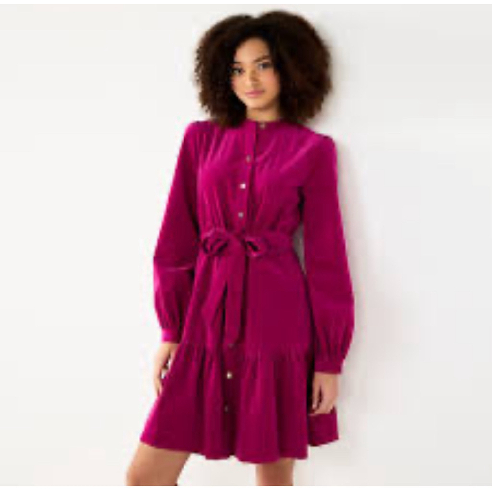 Women's Draper James Fuchsia Long Sleeve Dress M